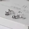 Balmora Pure 925 Sterling Silver Skull Ear Stud earrings for women men vintage fashion thai Earing Jewelry Brincos Gift 2106186754147