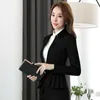 Naviu elegante e moda mulheres blazers outono temperamento manga longa preta jaqueta cinza escritório senhoras plus tamanho trabalho wear casaco 210930