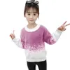 Kids Sweaters Patchwork For Girls Autumn Winter Children's Sweatshirt Casual Style Clothes Girl 6 8 10 12 14 210528