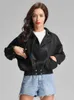 Faux Leather Jacket Women Harajuku Coats Motorcycle Biker s Boy Friend Bat Sleeve PU Black Short 210430