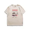 Été hommes T-shirt Vintage caractère chinois imprimé à manches courtes col rond dessin animé coton décontracté vêtements de jeunesse en vrac hauts t-shirts H1218