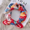 Design Small Square Scarf Women Real Silk Neck Scarves Hair Band Foulard Floral Horse Print Neckerchief Bandana Chocker