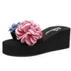 Summer Flower EVA Wedge Slipper Beach Chaussures Femme Tongs Dames Plate-forme Plate-forme Sandales Rayées Femmes S141 210625