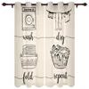 Curtain & Drapes Laundry Room Drawing Retro Windows Curtains Living Luxury Decor Christmas Bedroom Kitchen Window