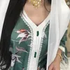 Повседневные платья Siskakia этнической V-образным вырезом ленты Maxi платье осень 2021 свободно мусульмана Jalabiya Abaya Полный рукав арабский исламский дубай одежда