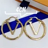 Mode kvinnor hoops örhängen designer stor cirkel enkel örhänge för kvinnor lyx smycken brev kärlek guld öron studs storlek 3-5cm