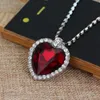 Fashion 20Pcs/Lot TITANIC Heart Of the Sea Necklace for Women Blue Red Romantic Chain Pendant Necklaces Fashion Wedding Jewelry X0707