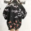 Blusas Femima Japanese Kimono Cardigan Summer Goldfish And Flowers Pattern Print Loose Sunscreen Blouse Women Casual Tops Women's Blouses &