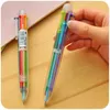 Ballpoint Pennen Creative 6 in 1 Multicolor Pen Push Type Stationery School Office Supplies