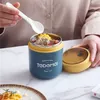 Mini termisk lunchlåda matbehållare med sked rostfritt stål vaccum kopp soppa isolerad taza desayuno portatil 211104