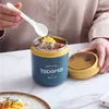 Mini Thermal Lunch Box Food Container with Spoon Stainless Steel Vaccum Cup Soup Insulated taza desayuno portatil 211104