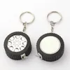 1 Pc Blank Keychain Steel Tape Measure DIY Heat Transfer Keychains Board Ornaments Single-Sided Pendants for Sublimation Keyring G1019