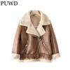 PUWD暖かい女性の毛皮のジャケット冬の街路壁のバックル固体快適なファッションの緩い女性の厚い厚さ211129