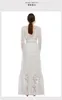 Günlük Elbiseler ZAWFL 2021 Yaz Kendinden Portre Elbise kadın Uzun Kollu Seksi V Yaka Çiçek Nakış Dantel Parti Oymak