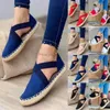 Sandals Summer Striped Platform Wedges Shoes For Women Rope Bottom Women's Espadrilles High Heels Slip On Canvas Fisherman