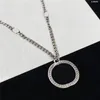 Trendy Double Letter Necklaces Couple Designer Pendant Necklace Men Women Metal Chain Long Pendants With Gift Box