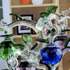 Glas Kristall Äppelträd med 6 st Äpplen Fengshui Hantverk Heminredningsfigurer Julår Presenter Souvenirer Prydnad Dekorativa föremål