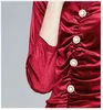 Mode piste mariage femmes robe rouge élégant bureau dame à manches longues robes de soirée Vestido femme robe kobieta sukienka 210520