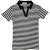 Moda Stripe Stand Collar Topy Kobiety Casual Krótki Rękaw Tees Summer V-Neck Woman T-shirt Wszystkie neonowe ubrania 210507