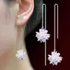 Gli orecchini delle donne ciondolano l'argento di cristallo placcato Nuovo stile di goccia dei monili della linea dell'orecchio di modo delle donne del fiore