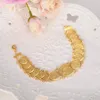 Link, łańcuch Monety Bransoletka 22K Solid Gold Finish Islamski Muzułmańscy Arab Kobiety Mężczyźni Kraj Bliskowschodnia Biżuteria