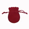 Round Velvet Bag Jewelry Organizer Dustproof Flannel Drawstring Gift Wedding Packing Bags Pouch Accessories 7x9 9x12cm