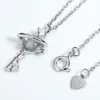 Belle donne collana da donna Real 925 Silver Natural Blue Topaz Star Key Ciondolo per regalo di festa con catena5863093