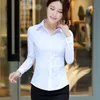Kore Pamuk Kadın Gömlek Kadınlar Uzun Kollu Gömlek Ofis Lady Beyaz Gömlek Üstler Artı Boy Blusas Mujer de Moda Pembe Bluz 210401