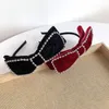 Acessórios de Cabelo Coreano Velvet Bow Headbands para Mulheres de Cristal de Alta Classificação Strass Tecido Sólido Hairbands Headwear Boutique