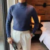 Men's Sweaters Men's 2022 Autumn Winter Thick Warm Sweater Men Half Turtleneck Long Sleeve Casual Pullovers Solid Color Jumper Tops E76