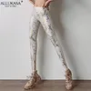 Snakeskin Bronzing Leggings Mujeres Sexy Cintura alta Levantamiento de cadera Elástico Push Up Gym Ropa Fitness Entrenamiento Legging Pantalones delgados Femme 211204