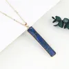 newNatural Crystal Stone Pendant Necklace Fashion French Baguette 10 Color Gemstone Necklaces Jewelry Party Gift With Chain EWA4736
