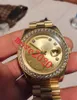 move2020 Lux ury Fashion Watches Top Quality 18k Yellow Gold Diamond Dial & Bezel 18038 Watch Automatic Men's Wristwatch