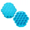 Bar Silicone Ice Cube Molds Flexible Ices Trays BPA Free for Whiskey Cocktail 19 Grid Bee Honeycomb Shape CCB8675