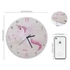 Cartoon Circular Unicorn Clock Clock Kids Drewniane Silent Reloj de Partion Dla Dziecka Pokoje Horloge Home Decor Dekoracji Salon H1230