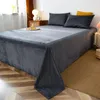 Ensembles de draps gris foncé/produit unique drap de lit étudiant/étui Textile de maison 1 pièces automne et hiver 100% série de draps en velours de lait