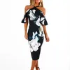 Women Floral Prom Dress Off Shoulder Bodycon Slim Fit For Evening Cocktail Party HV99 Sarongs