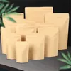 Sacchetti di carta Kraft Borsa con cerniera Stand Up Buste con impugnatura richiudibile Tè Chicchi di caffè Confezione di caramelle Sacchetto per alimenti