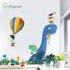 Cartoon Wall Sticker Decorazione della camera dei bambini Camera da letto Comodino Decorazione della parete Simpatico dinosauro Adesivi animali Decorazioni per la casa Ragazzi Room Decor 210914