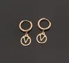 Easy chic designer simple Fashion dangle Classic letter 18K gold rose silver circle Earrings initial Hip Hop Earings for Women Par285a