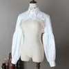 Sciarpe Colletto finto tutto-fiammifero Temperamento classico Camicia a maniche lunghe in cotone da donna Bianco Nero Maglione decorativo