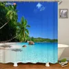 다양 한 다양 한 맑은 해변 풍경 해변 3D 인쇄 샤워 커튼 폴리 에스터 방수 가정 장식 후크 210915