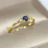 Rings de boda delgados para mujeres delicadas circonía cúbica propuesta de color de oro claro anillo de dedo joyas de moda r872