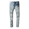 Jeans pour hommes en détresse Biker Ripped Jean Slim Fit Motorcycle Biker Denim Pantal