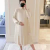 Moederschap jurken chiffon geplooid lange zwangerschap jurk casual losse moederschap kleding voor zwangere vrouwen mode 2021 plus size Q0713