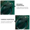 Chopsticks 6/5/8pairs återanvändbara japanska högtemperaturbeständiga glasfiber matlagningssushi pinnkeramik