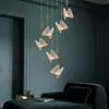 Современная минималистская акриловая красочная бабочка люстра лампа живущая комната вилла насекомое домашнее потолочное подвесное освещение