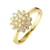 Amarelo 1.5 quilates para mulheres noivado de luxo Bizuteria Anillos Gemstone 14k ouro e anel de casamento de diamante