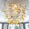 Chihuly Ceiling lights Classic Living Room Lighting Hand Blown Glass Chandelier Lamps Amber Transparent Color Simple Dining Room Art Decor