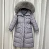 Piumino da donna Parka Cappotto invernale da donna Collo in pelliccia con cappuccio Piumino nero caldo Giubbotti per il 2021 Lady Midi Abbigliamento Abrigo Mujer HLY239